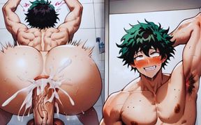 Hot Femboy Gets Ass Fucked in the College Bathroom! Hot Bareback Anal Sex