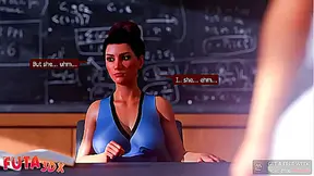 Mistress Teaches Seductive Lessons to Busty Futa Student in Steamy Encounter