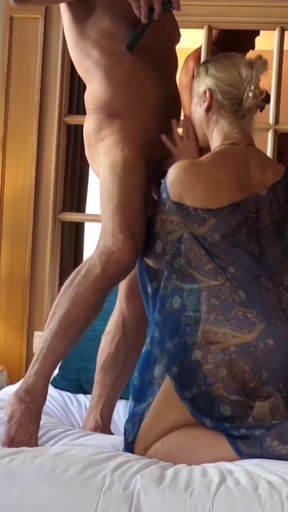 Beautiful Blonde Mature Wife Enjoys Sex From the Mirror