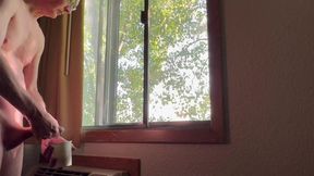 Exposing my cock and jacking off in hotel