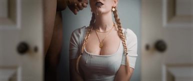 Slow motion facial cumshot