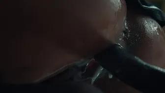 A hot latina brunette is dominated by huge monster cock in office anal cumflation