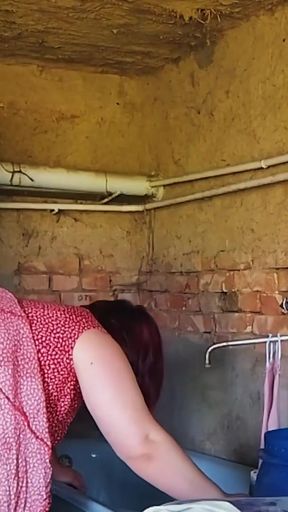 I fucked a village whore right in the barn where she was doing laundry   Clip 3