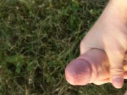Tenn boy cums in a public field