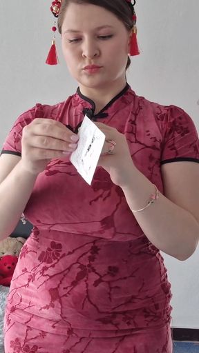 Cherry Blossom Grwm, Soft and Sensual Tease in a Cheongsam