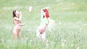 Sweet Tea Jul and Piper Fawn are catching the butterflies absolutely naked