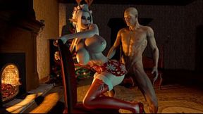 Teen babe gets hard anal sex on Christmas in uncensored 3D anime
