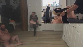 Over knee boots piercing balls