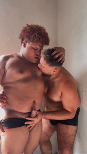 Wet nipples of fat men amateur