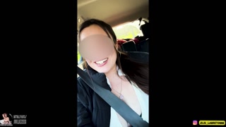 Young French girl shows off in a car park in front of voyeurs, masturbates before getting fucked and receiving a facial!