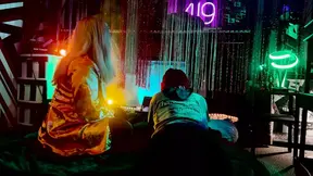 Secret strip game turns into hot handjob with a step aunt