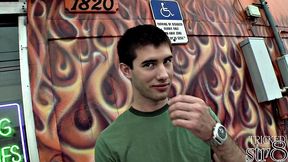Real guy gets blowjob in gloryhole