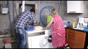 I Fuck the Old Woman Doggy Style on the Washing Machine