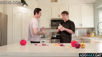 Hunks Flip Fuck Bareback in the Kitchen
