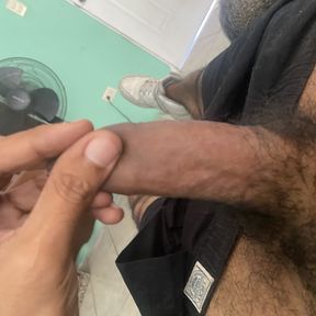 Horny cock cumming with pleasure while watching xhamster