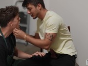 MEN - Slutty Barista Troye Dean Is Thirsty For Angel Rivera's Big Hard Cock