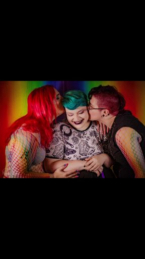 Rainbow boudoir model shows off in Pride celebration