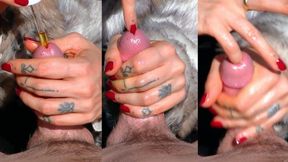 Innocent virgin girl gets her first fingered hj in public