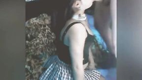 Latina student slobbers on big cock for amateur exam