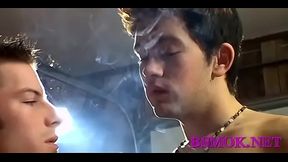 Handsome gay jerks off his wang