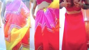 indian gay crossdresser in rainbow saree making pride for lgbt xxx