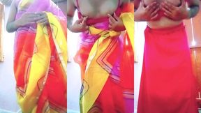 indian gay crossdresser in rainbow saree making pride for lgbt xxx