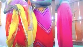 indian gay crossdresser in rainbow saree making pride for lgbt xxx