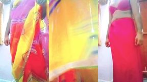 indian gay crossdresser in rainbow saree making pride for lgbt xxx
