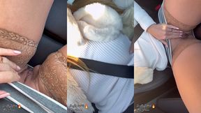 m exhibant dans la voiture en vous offrant une belle vue de ma chatte