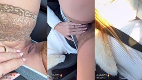 m exhibant dans la voiture en vous offrant une belle vue de ma chatte ❤❤