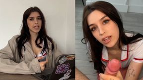 Green-eyed nurse craves your semen exclusively