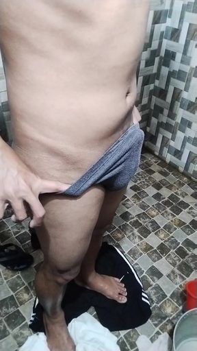 Popping Out Big Cock From Underwear Thong Bikini