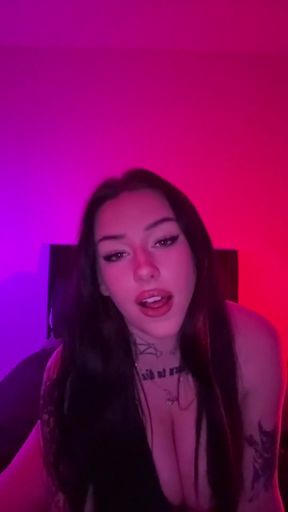 Must-see moment from &quot;British Goth sexy striptease JOI&quot;