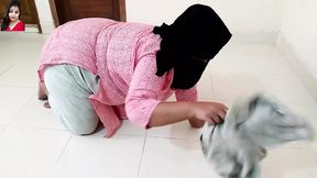 Daily Dose of Sharia Shagging: Handcuffed Hijabi Gets Railed by Younger Brother While Sweeping Floors