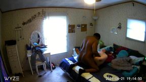 BBC fucks BBW amputee caught on sec cam
