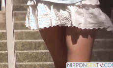 NipponSexTV.com - Japanese amateur babes taped upskirt by lurking voyeur