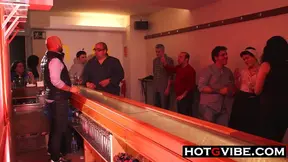 Busty Spanish Babes Squirt Orgasms Together During Bar Party Fun Night Out