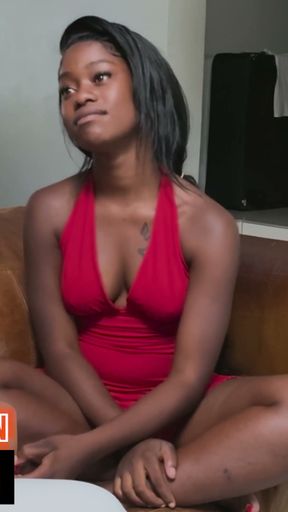 You can call me Sir...this 18YO EBONY college girl was shy and submissive in my hands   Clip 1