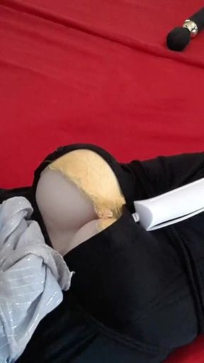 Tranny Bounded with Sex-toy Has to Cum