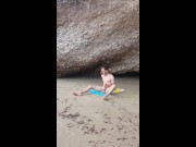 So horny and free... Public beach masturbation