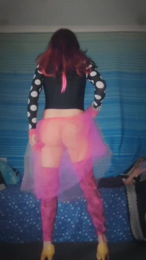 Teaser in m sexy long  see through tutu and leggings without panties