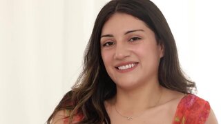 Adorable brunette Latina pulled by the hair and GAPED