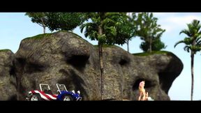 animation video Hot horny brunette has passionate sex on the beach