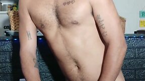 Fucking the muscular latino gym boy: a black and hairy amateur bareback adventure