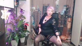 A Little Black Dress & Wet Gaping Pussy of Mature Whore.!.