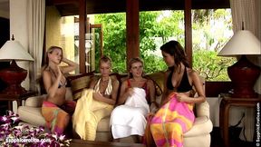 Fiery Foursome lesbian group with Jackie Rene Sharon and Hanna from Sapphic Erot