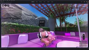 Beach party beauty loses a bet and gives a stranger a tasty oral in this