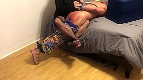 Wrestled And Dragged Over Her Knee While Tied For Otk Bath Brush Beating And Paddling