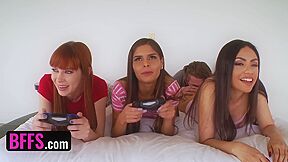Gamer Girls Take Turns Sucking On Step Bros Dick With Alexa Nova And Katya Rodriguez