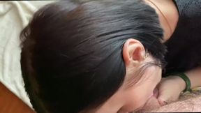 Cheating wife takes a slow and sensual Russian big cock deepthroat blow job